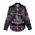 ANZAC Day Remembrance Women Casual Shirt Purple Poppy We Will Remember Them