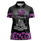 ANZAC Day Remembrance Women Polo Shirt Purple Poppy We Will Remember Them