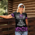 ANZAC Day Remembrance Women Polo Shirt Purple Poppy We Will Remember Them