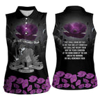 ANZAC Day Remembrance Women Sleeveless Polo Shirt Purple Poppy We Will Remember Them