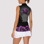ANZAC Day Remembrance Women Sleeveless Polo Shirt Purple Poppy We Will Remember Them