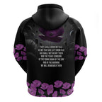 ANZAC Day Remembrance Zip Hoodie Purple Poppy We Will Remember Them