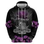 ANZAC Day Remembrance Zip Hoodie Purple Poppy We Will Remember Them