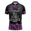 ANZAC Day Remembrance Zipper Polo Shirt Purple Poppy We Will Remember Them