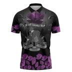 ANZAC Day Remembrance Zipper Polo Shirt Purple Poppy We Will Remember Them