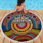 A Bright Future NAIDOC 2025 Beach Blanket Aboriginal Indigenous Art