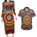 A Bright Future NAIDOC 2025 Couples Matching Long Sleeve Bodycon Dress and Hawaiian Shirt Aboriginal Indigenous Art