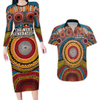 A Bright Future NAIDOC 2025 Couples Matching Long Sleeve Bodycon Dress and Hawaiian Shirt Aboriginal Indigenous Art