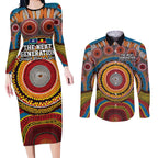 A Bright Future NAIDOC 2025 Couples Matching Long Sleeve Bodycon Dress and Long Sleeve Button Shirt Aboriginal Indigenous Art