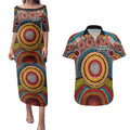 A Bright Future NAIDOC 2025 Couples Matching Puletasi and Hawaiian Shirt Aboriginal Indigenous Art