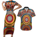 A Bright Future NAIDOC 2025 Couples Matching Short Sleeve Bodycon Dress and Hawaiian Shirt Aboriginal Indigenous Art
