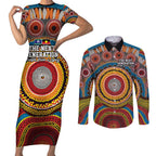 A Bright Future NAIDOC 2025 Couples Matching Short Sleeve Bodycon Dress and Long Sleeve Button Shirt Aboriginal Indigenous Art