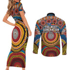 A Bright Future NAIDOC 2025 Couples Matching Short Sleeve Bodycon Dress and Long Sleeve Button Shirt Aboriginal Indigenous Art