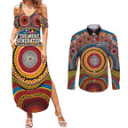 A Bright Future NAIDOC 2025 Couples Matching Summer Maxi Dress and Long Sleeve Button Shirt Aboriginal Indigenous Art