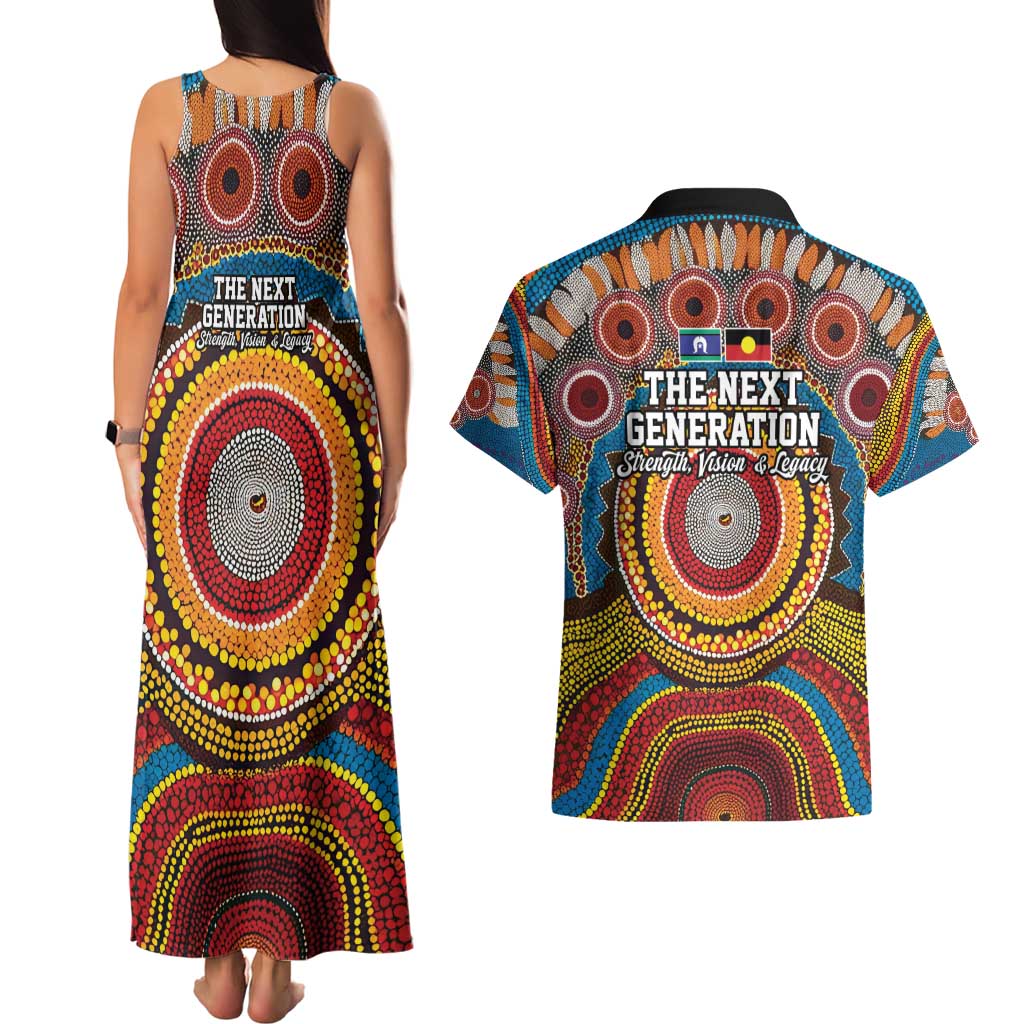 A Bright Future NAIDOC 2025 Couples Matching Tank Maxi Dress and Hawaiian Shirt Aboriginal Indigenous Art