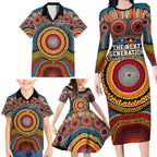A Bright Future NAIDOC 2025 Family Matching Long Sleeve Bodycon Dress and Hawaiian Shirt Aboriginal Indigenous Art