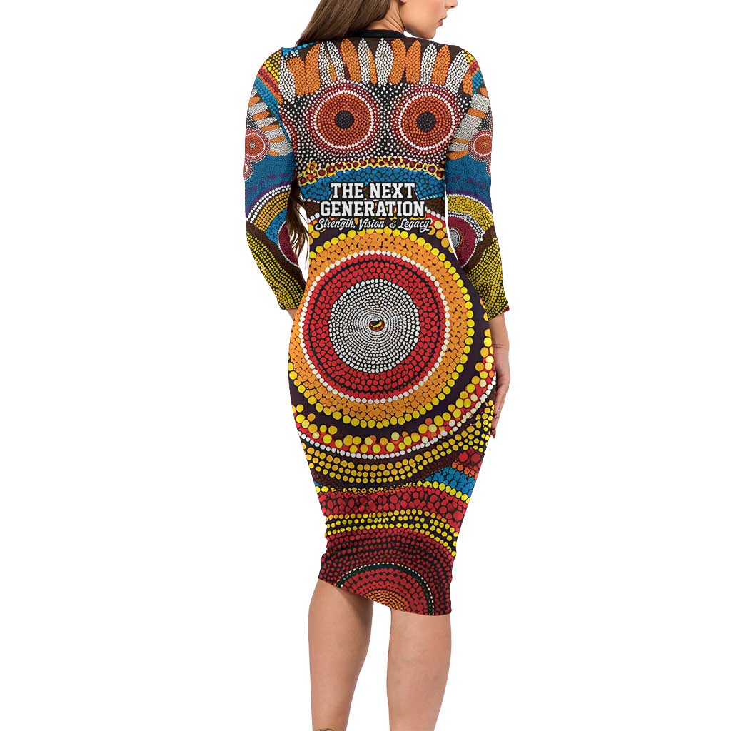 A Bright Future NAIDOC 2025 Family Matching Long Sleeve Bodycon Dress and Hawaiian Shirt Aboriginal Indigenous Art