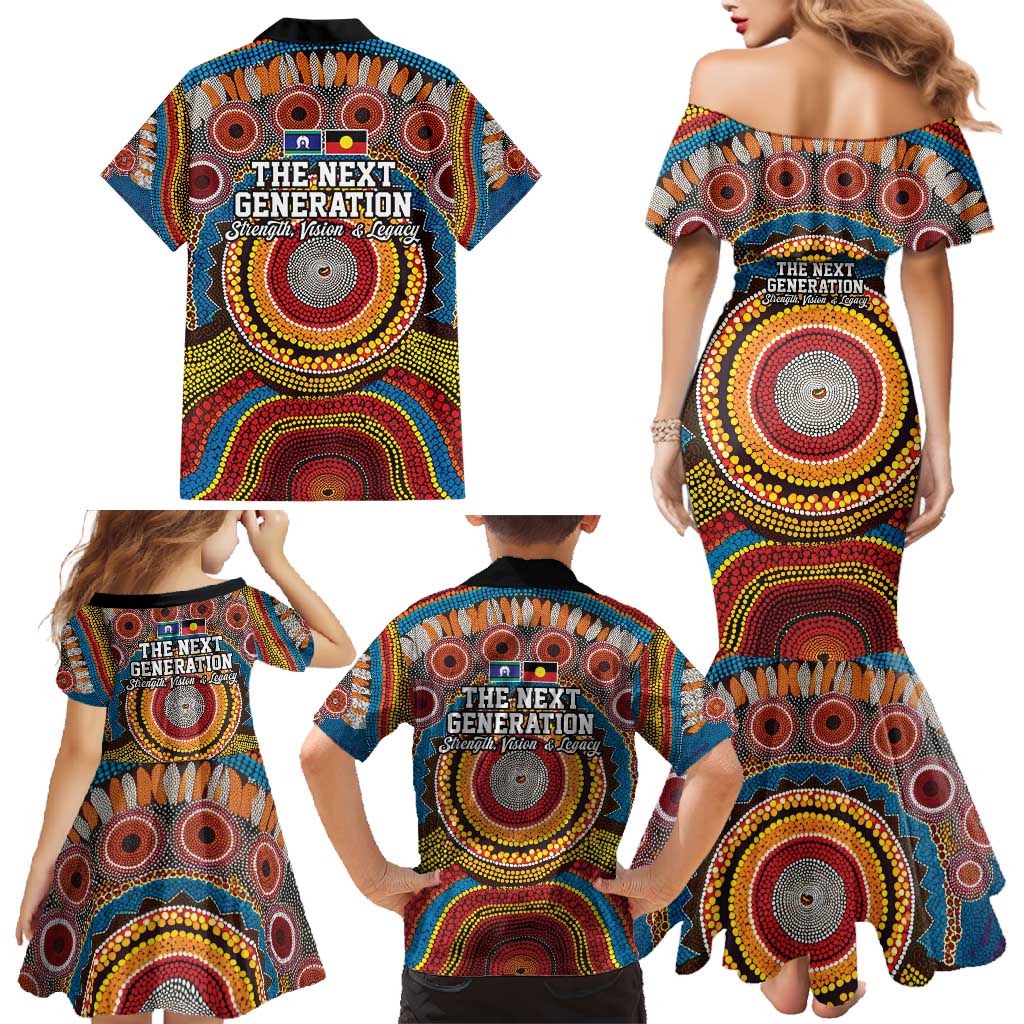 A Bright Future NAIDOC 2025 Family Matching Mermaid Dress and Hawaiian Shirt Aboriginal Indigenous Art