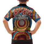A Bright Future NAIDOC 2025 Family Matching Off The Shoulder Long Sleeve Dress and Hawaiian Shirt Aboriginal Indigenous Art