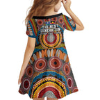 A Bright Future NAIDOC 2025 Family Matching Off The Shoulder Long Sleeve Dress and Hawaiian Shirt Aboriginal Indigenous Art