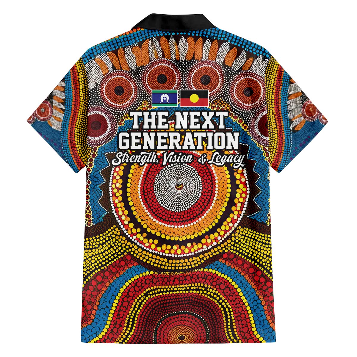 A Bright Future NAIDOC 2025 Family Matching Off The Shoulder Long Sleeve Dress and Hawaiian Shirt Aboriginal Indigenous Art