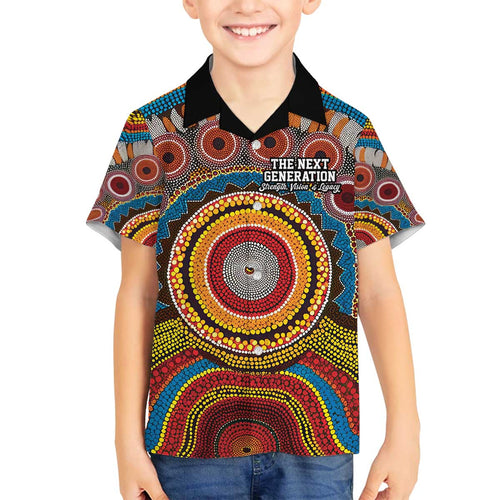 A Bright Future NAIDOC 2025 Family Matching Off The Shoulder Long Sleeve Dress and Hawaiian Shirt Aboriginal Indigenous Art