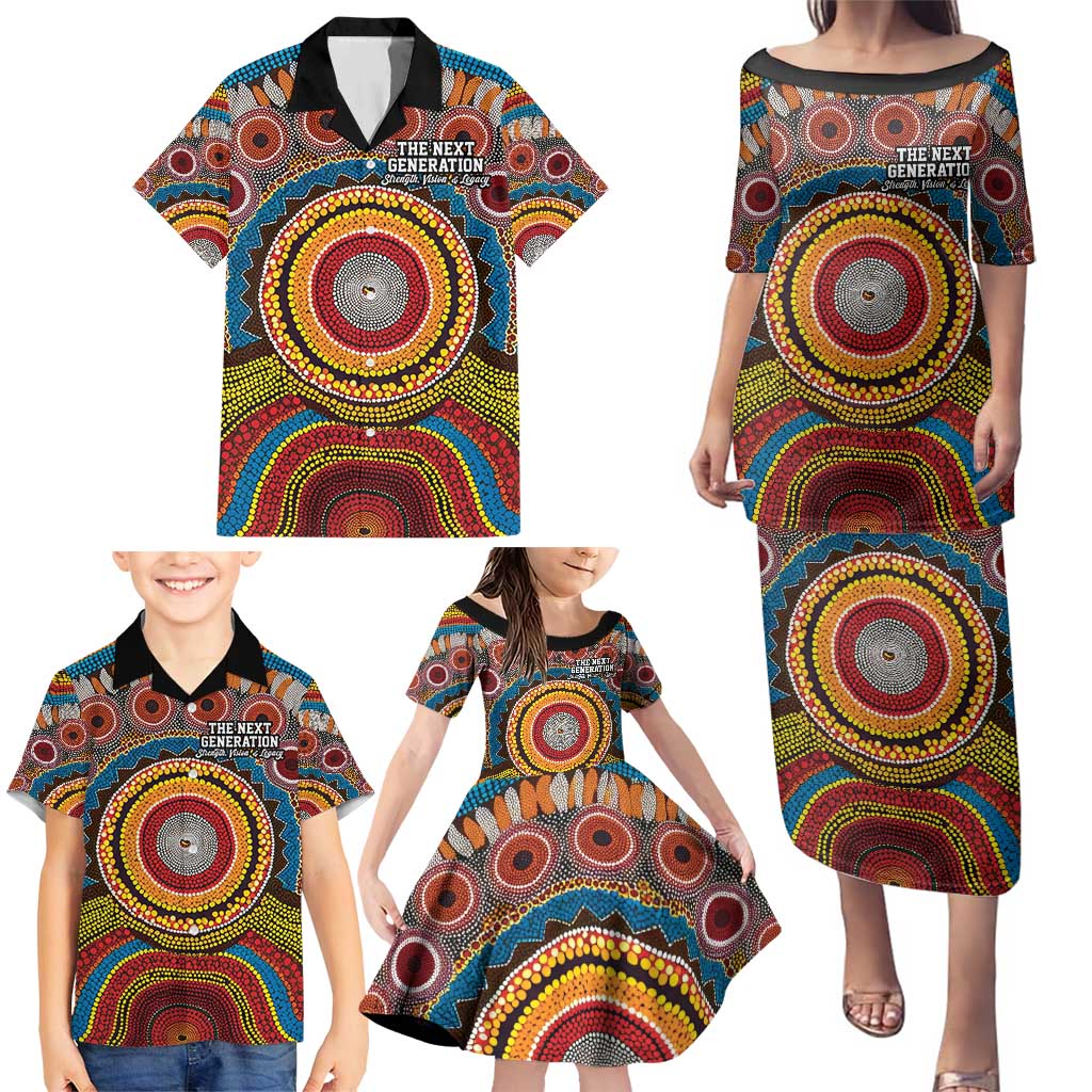 A Bright Future NAIDOC 2025 Family Matching Puletasi and Hawaiian Shirt Aboriginal Indigenous Art
