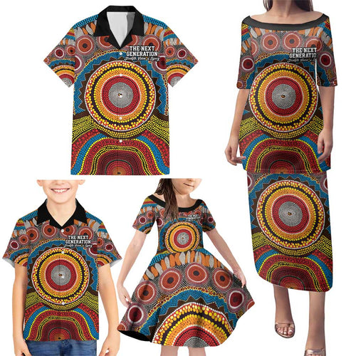 A Bright Future NAIDOC 2025 Family Matching Puletasi and Hawaiian Shirt Aboriginal Indigenous Art