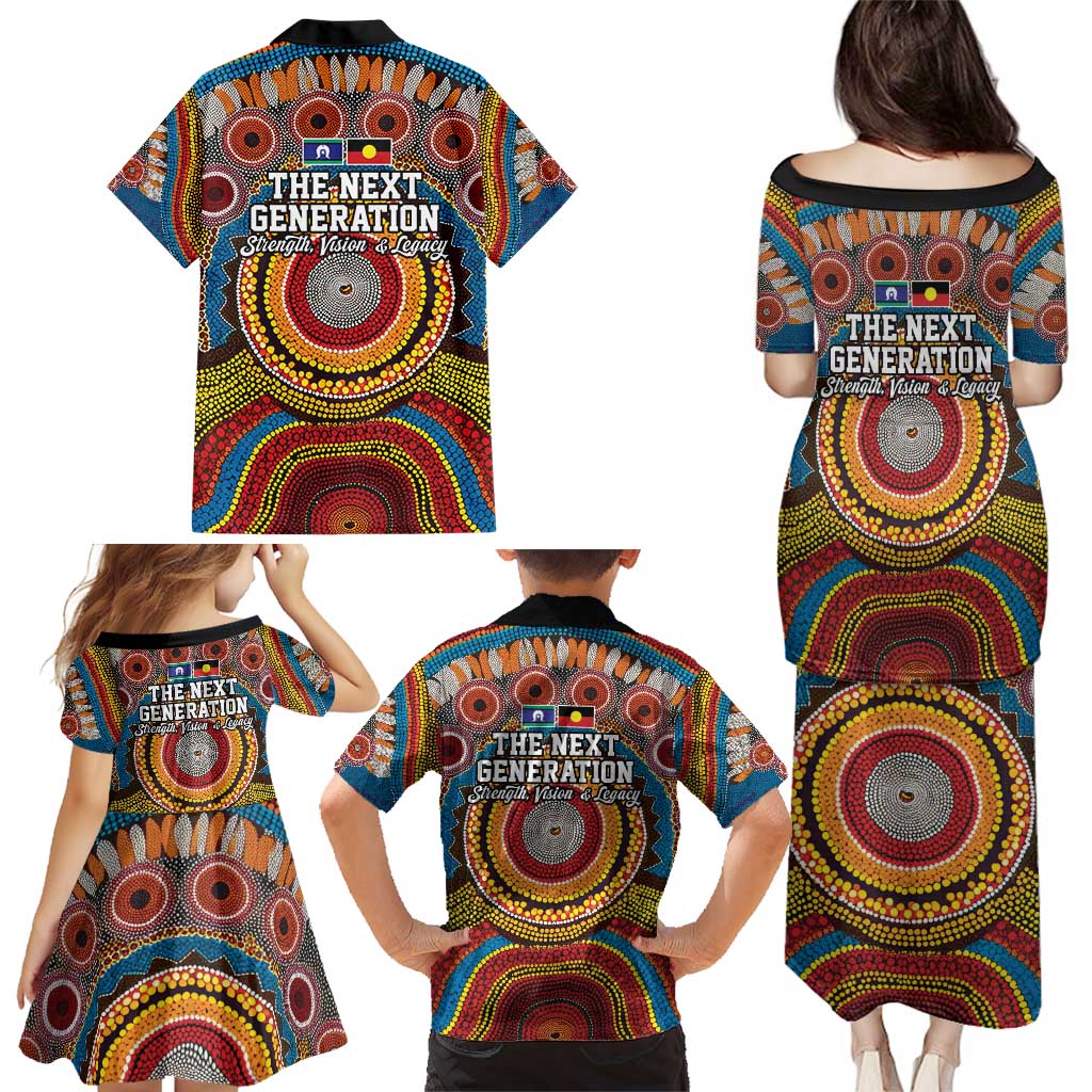 A Bright Future NAIDOC 2025 Family Matching Puletasi and Hawaiian Shirt Aboriginal Indigenous Art