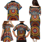A Bright Future NAIDOC 2025 Family Matching Puletasi and Hawaiian Shirt Aboriginal Indigenous Art