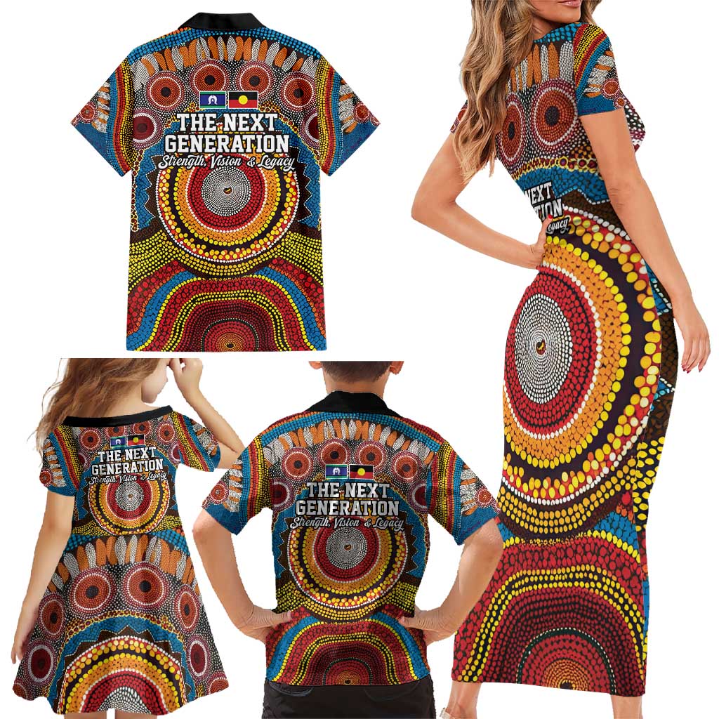 A Bright Future NAIDOC 2025 Family Matching Short Sleeve Bodycon Dress and Hawaiian Shirt Aboriginal Indigenous Art