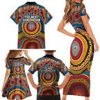 A Bright Future NAIDOC 2025 Family Matching Short Sleeve Bodycon Dress and Hawaiian Shirt Aboriginal Indigenous Art