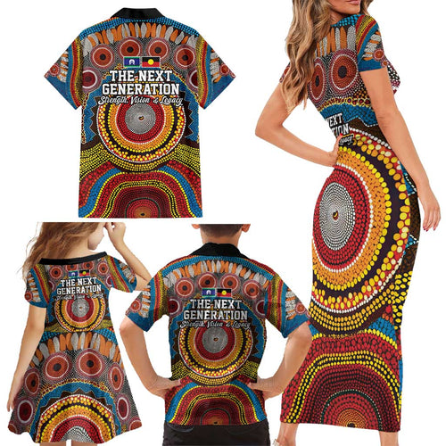 A Bright Future NAIDOC 2025 Family Matching Short Sleeve Bodycon Dress and Hawaiian Shirt Aboriginal Indigenous Art