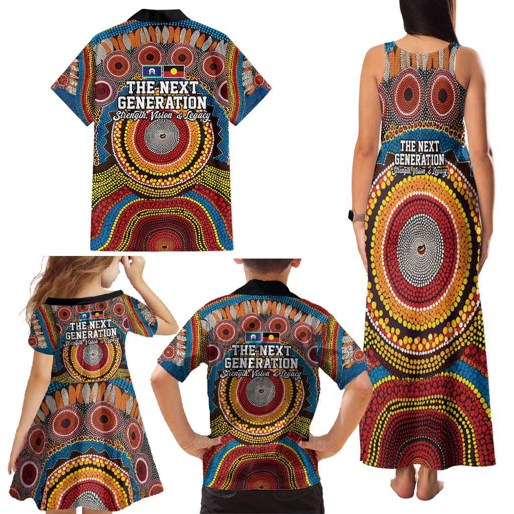 A Bright Future NAIDOC 2025 Family Matching Tank Maxi Dress and Hawaiian Shirt Aboriginal Indigenous Art