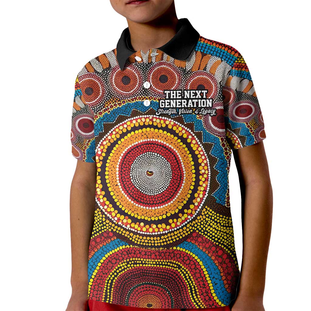 A Bright Future NAIDOC 2025 Kid Polo Shirt Aboriginal Indigenous Art
