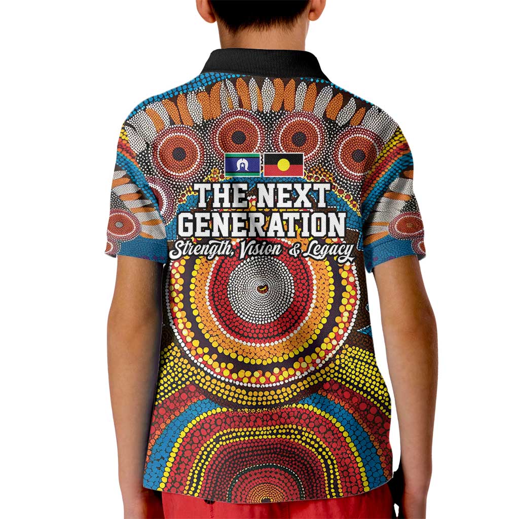 A Bright Future NAIDOC 2025 Kid Polo Shirt Aboriginal Indigenous Art