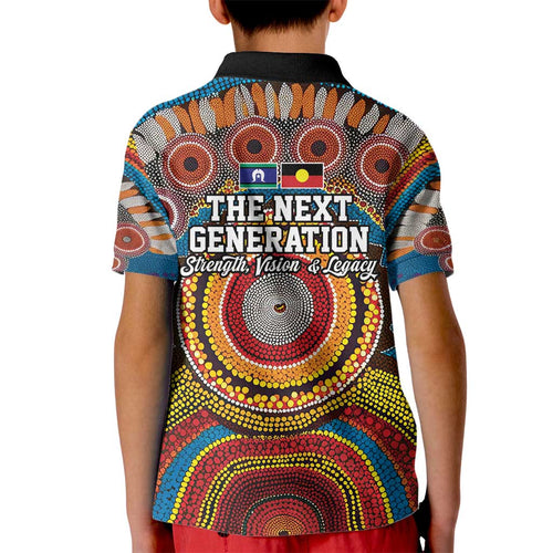 A Bright Future NAIDOC 2025 Kid Polo Shirt Aboriginal Indigenous Art