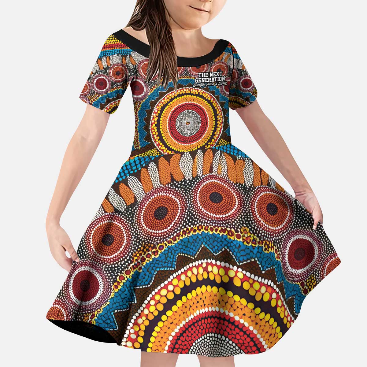A Bright Future NAIDOC 2025 Kid Short Sleeve Dress Aboriginal Indigenous Art