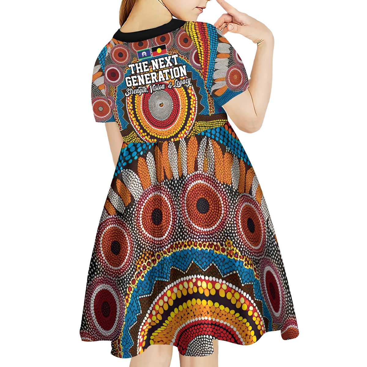 A Bright Future NAIDOC 2025 Kid Short Sleeve Dress Aboriginal Indigenous Art