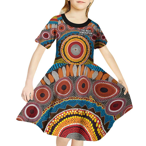 A Bright Future NAIDOC 2025 Kid Short Sleeve Dress Aboriginal Indigenous Art