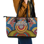 A Bright Future NAIDOC 2025 Leather Tote Bag Aboriginal Indigenous Art