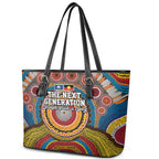 A Bright Future NAIDOC 2025 Leather Tote Bag Aboriginal Indigenous Art