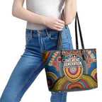 A Bright Future NAIDOC 2025 Leather Tote Bag Aboriginal Indigenous Art