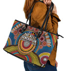 A Bright Future NAIDOC 2025 Leather Tote Bag Aboriginal Indigenous Art