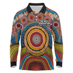 A Bright Future NAIDOC 2025 Long Sleeve Polo Shirt Aboriginal Indigenous Art