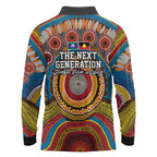 A Bright Future NAIDOC 2025 Long Sleeve Polo Shirt Aboriginal Indigenous Art