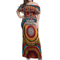 A Bright Future NAIDOC 2025 Off Shoulder Maxi Dress Aboriginal Indigenous Art