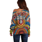 A Bright Future NAIDOC 2025 Off Shoulder Sweater Aboriginal Indigenous Art