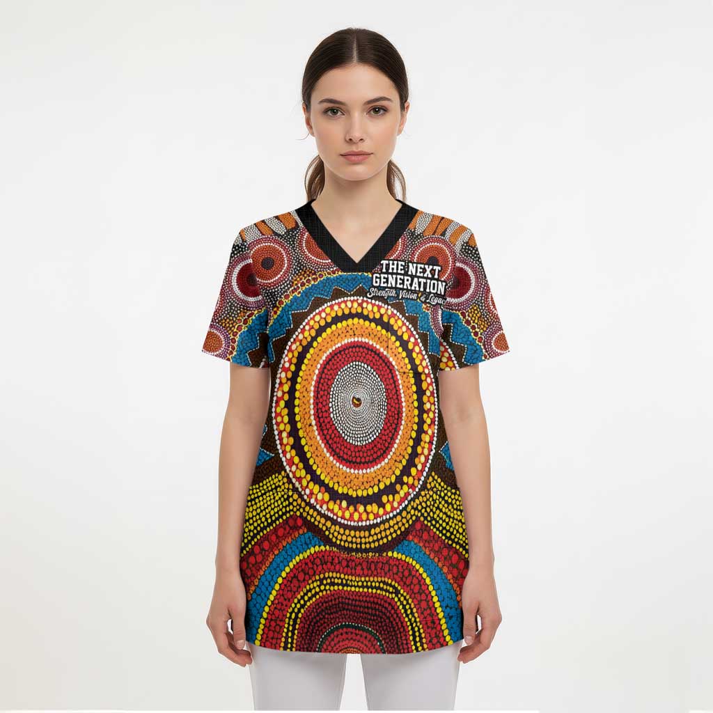 A Bright Future NAIDOC 2025 Scrub Top Aboriginal Indigenous Art - Aussie Hoodie