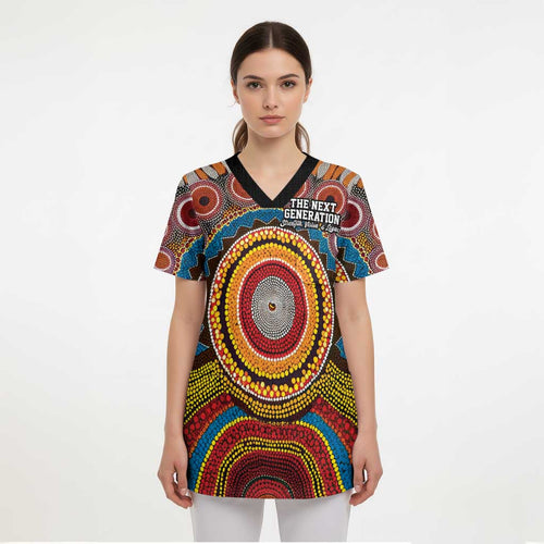 A Bright Future NAIDOC 2025 Scrub Top Aboriginal Indigenous Art - Aussie Hoodie